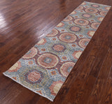 Geometric Persian Mamluk Hand Knotted Wool Runner Rug - 2' 8" X 9' 9" - Golden Nile