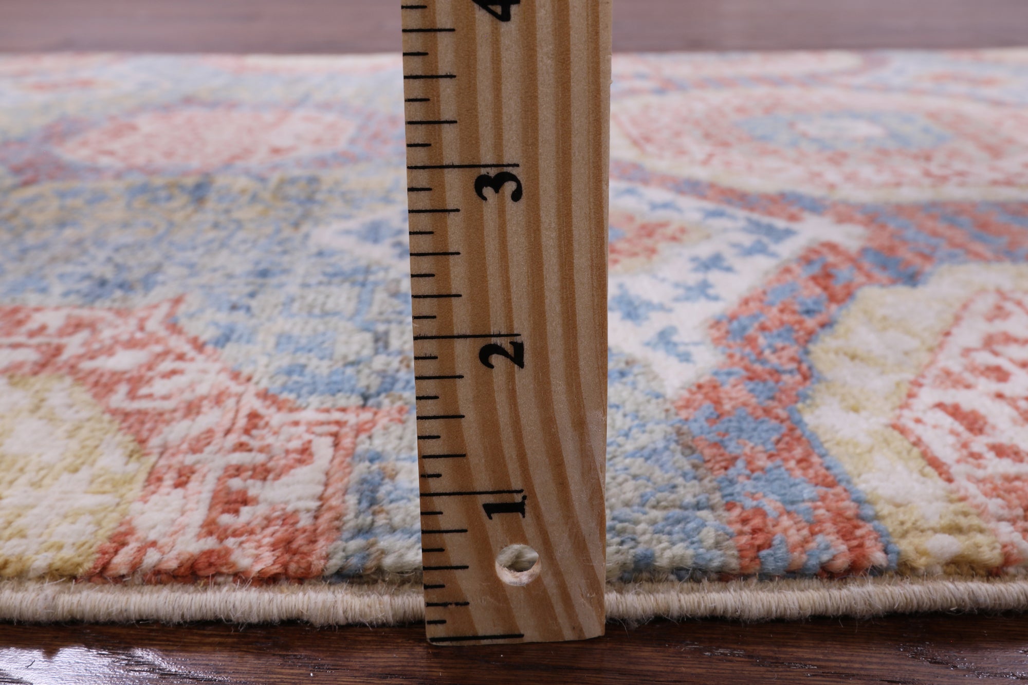Geometric Persian Mamluk Hand Knotted Wool Runner Rug - 2' 8" X 9' 9" - Golden Nile