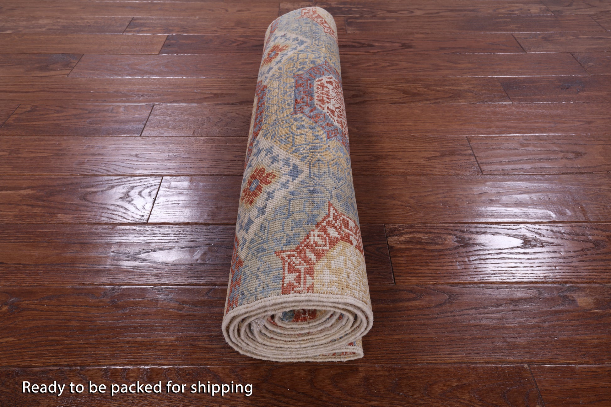 Geometric Persian Mamluk Hand Knotted Wool Runner Rug - 2' 8" X 9' 9" - Golden Nile