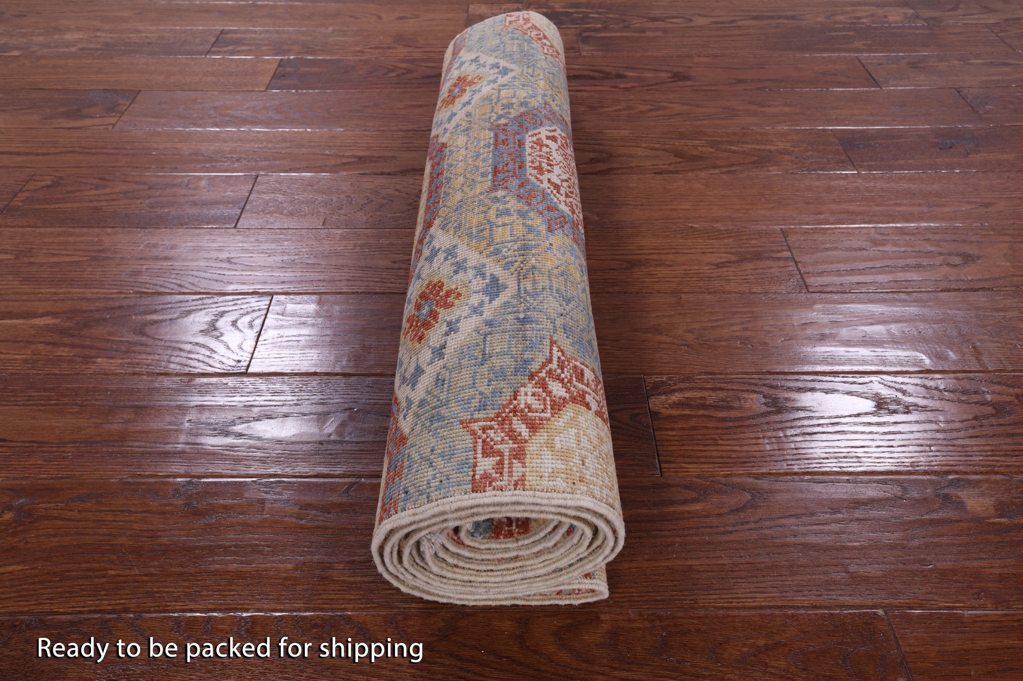 Geometric Persian Mamluk Hand Knotted Wool Runner Rug - 2' 8" X 9' 9" - Golden Nile