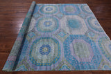 Geometric Persian Mamluk Hand Knotted Wool Rug - 7' 10" X 9' 8" - Golden Nile