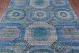 Geometric Persian Mamluk Hand Knotted Wool Rug - 7' 10" X 9' 8" - Golden Nile