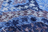 Blue Geometric Persian Mamluk Hand Knotted Wool Rug - 4' 11" X 6' 5" - Golden Nile