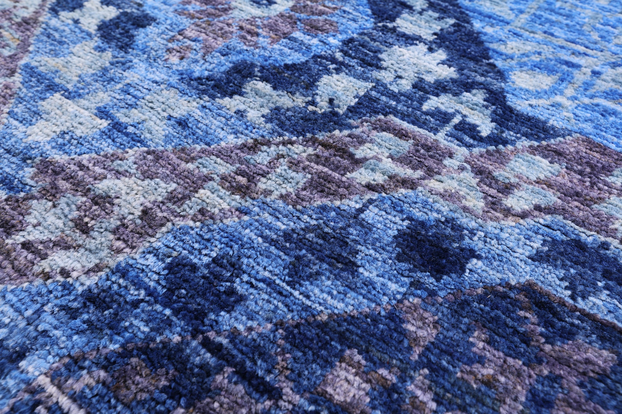 Blue Geometric Persian Mamluk Hand Knotted Wool Rug - 4' 11" X 6' 5" - Golden Nile