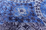 Blue Geometric Persian Mamluk Handmade Wool Rug - 8' 11" X 12' 3" - Golden Nile