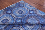 Blue Geometric Persian Mamluk Handmade Wool Rug - 8' 11" X 12' 3" - Golden Nile