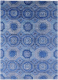Blue Geometric Persian Mamluk Hand Knotted Wool Rug - 8' 10" X 12' 3" - Golden Nile
