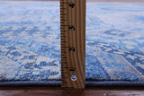 Blue Geometric Persian Mamluk Hand Knotted Wool Rug - 8' 10" X 12' 3" - Golden Nile