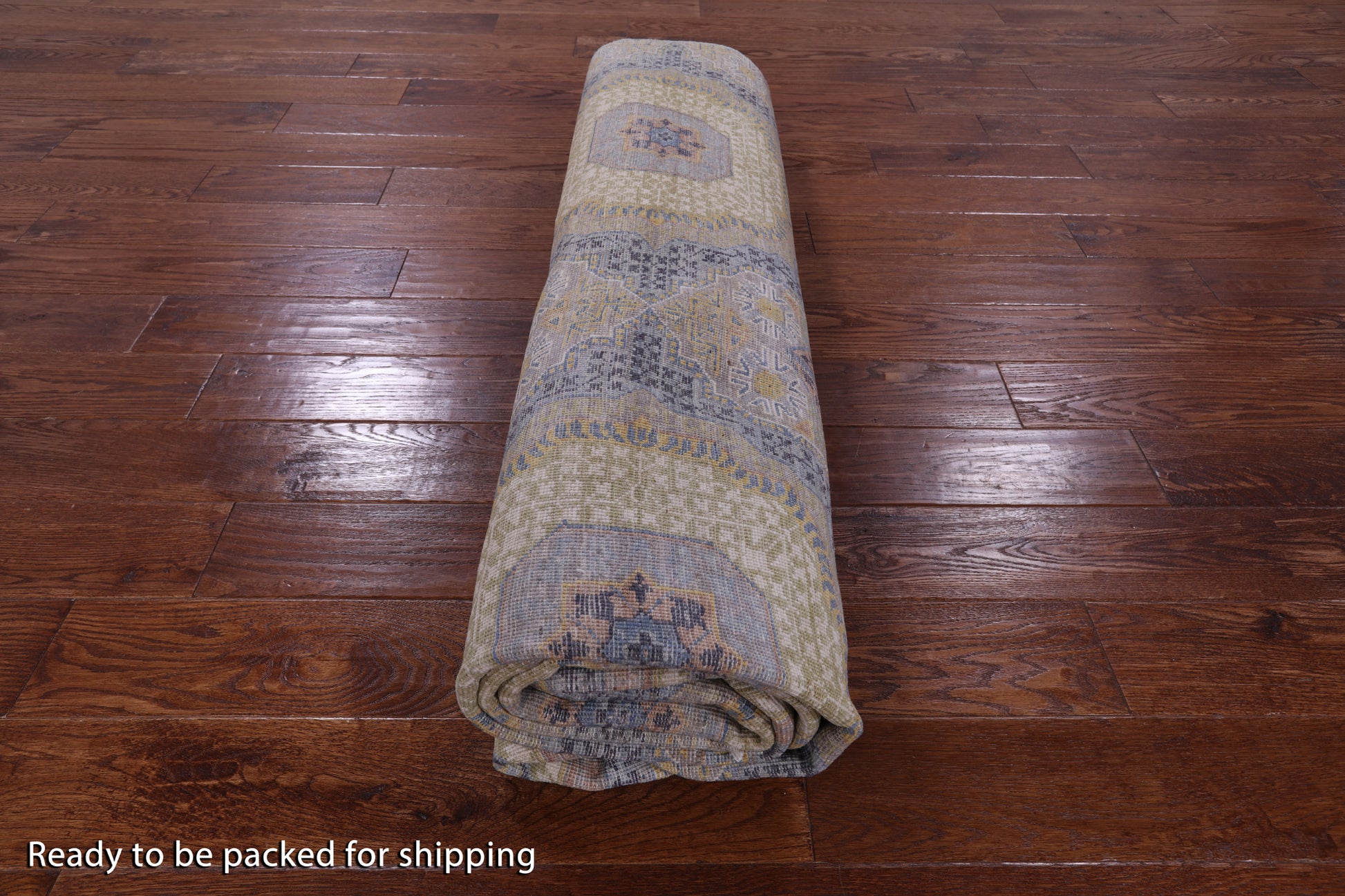 Geometric Persian Mamluk Handmade Wool Rug - 8' 0" X 9' 10" - Golden Nile
