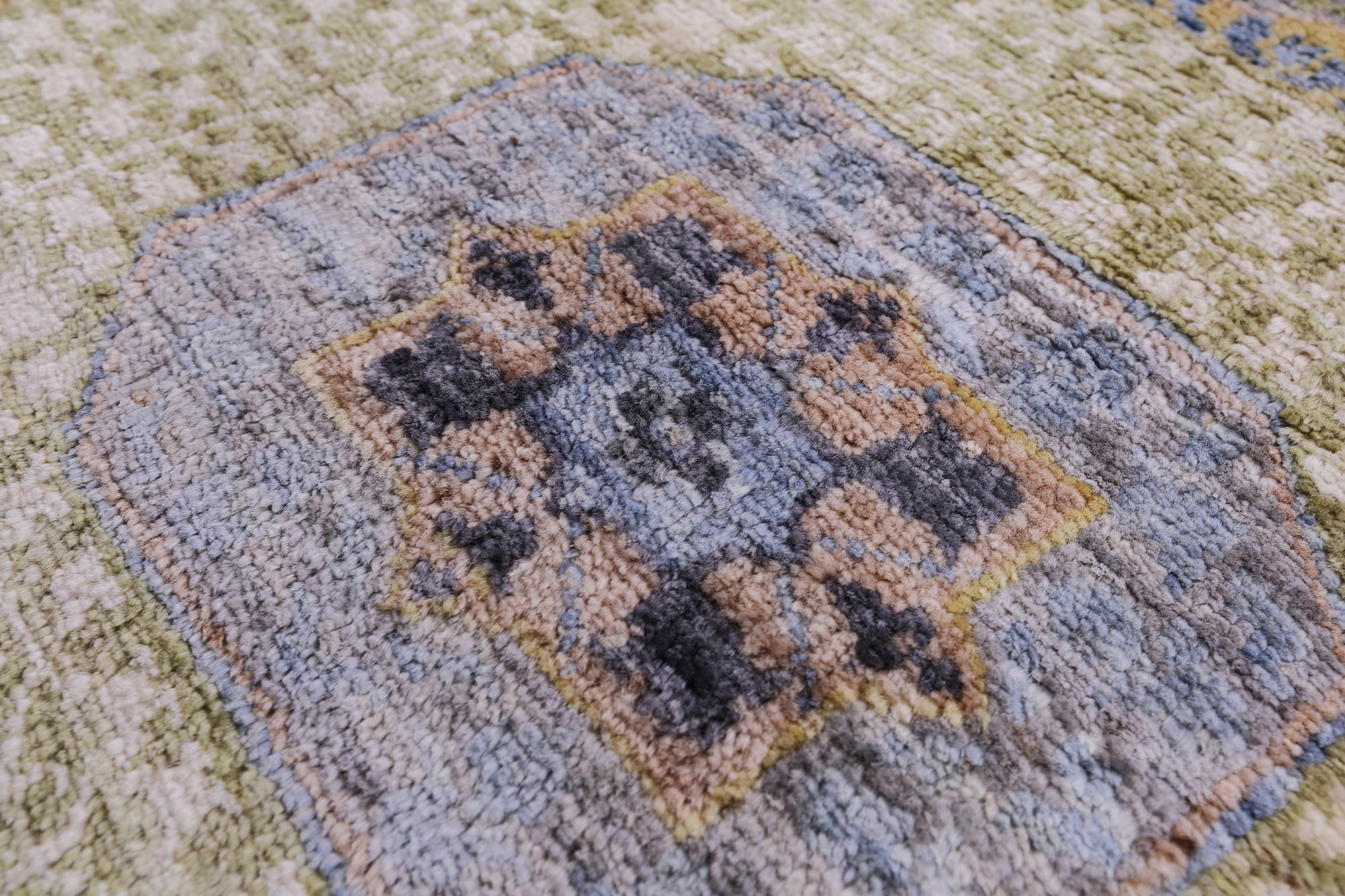 Geometric Persian Mamluk Handmade Wool Rug - 8' 0" X 9' 10" - Golden Nile