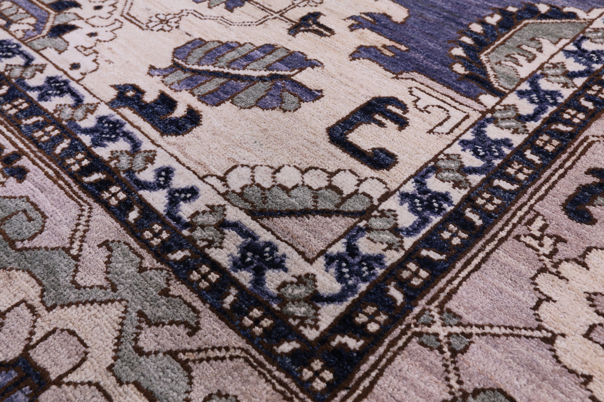 Ivory Persian Fine Serapi Handmade Wool Rug - 8' 0" X 9' 10" - Golden Nile