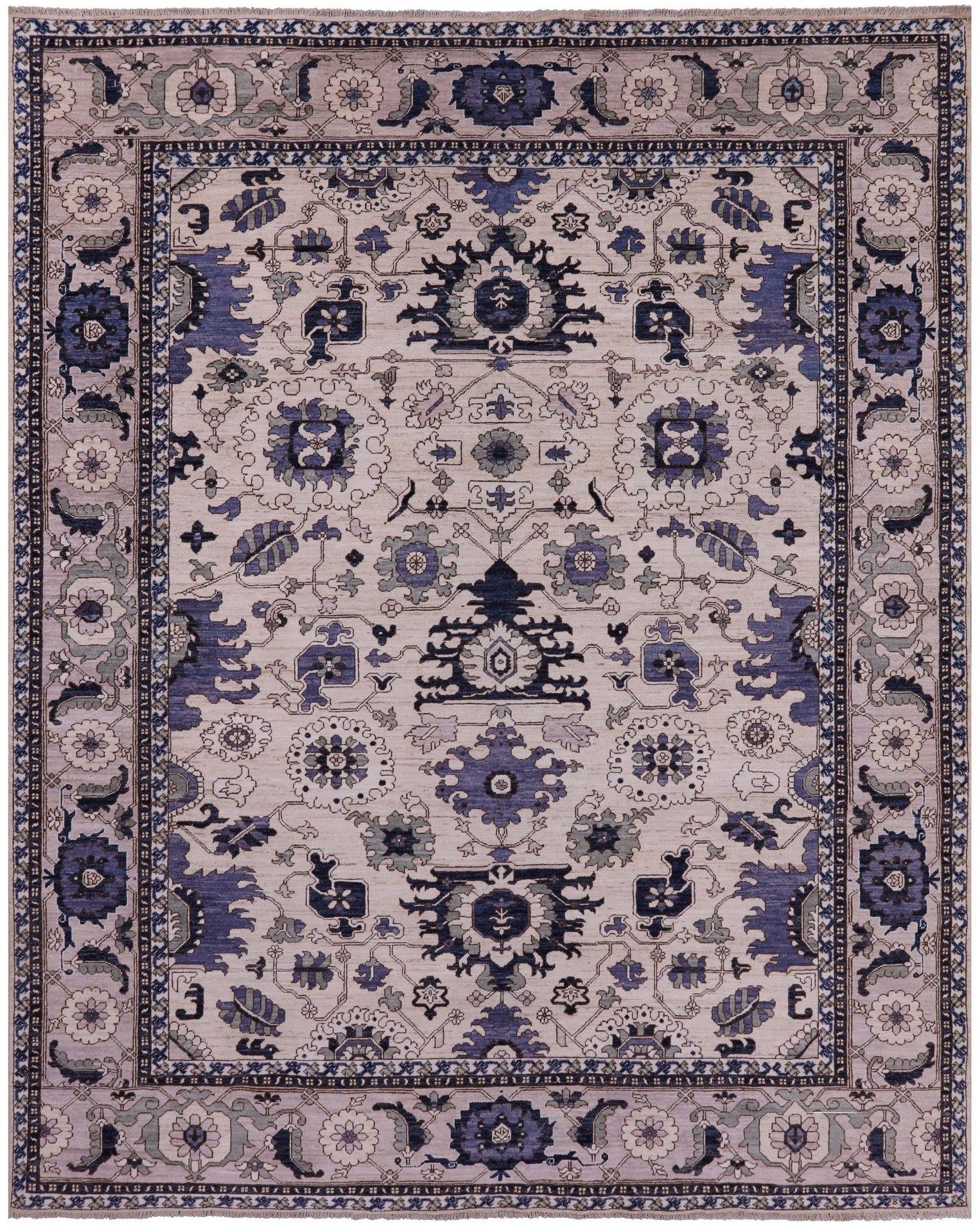 Ivory Persian Fine Serapi Handmade Wool Rug - 8' 0" X 9' 10" - Golden Nile