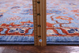 Blue Persian Fine Serapi Handmade Wool Rug - 8' 10" X 12' 0" - Golden Nile