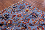 Blue Persian Fine Serapi Handmade Wool Rug - 8' 10" X 12' 0" - Golden Nile