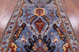 Blue Persian Fine Serapi Hand Knotted Wool Rug - 6' 1" X 9' 1" - Golden Nile