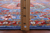 Blue Turkmen Ersari Handmade Wool Rug - 6' 1" X 9' 0" - Golden Nile