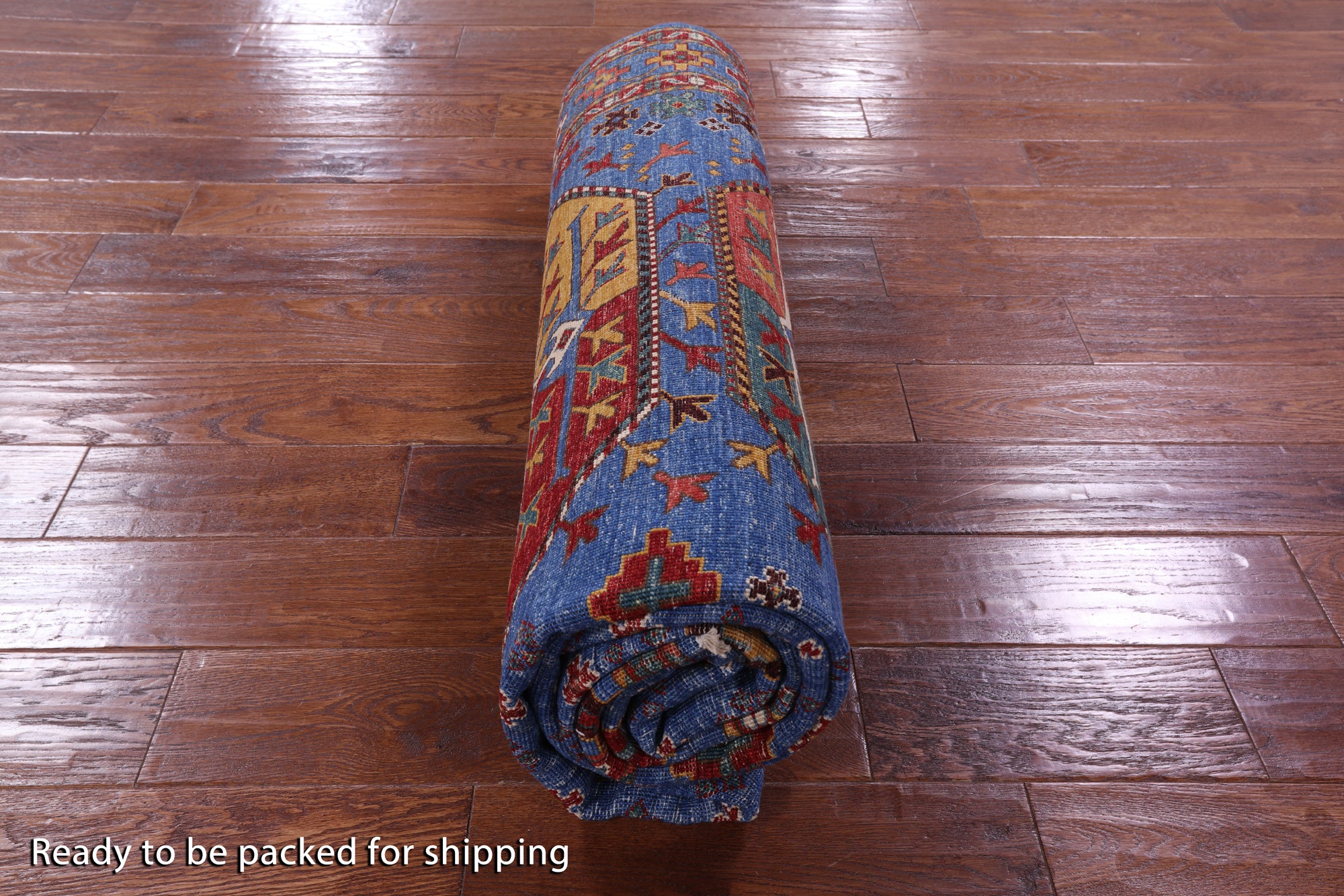 Blue Turkmen Ersari Handmade Wool Rug - 6' 1" X 9' 0" - Golden Nile