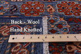 Blue Turkmen Ersari Hand Knotted Wool Rug - 8' 0" X 9' 11" - Golden Nile