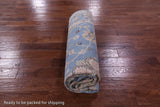 Blue Peshawar Hand Knotted Wool Rug - 6' 8" X 9' 8" - Golden Nile