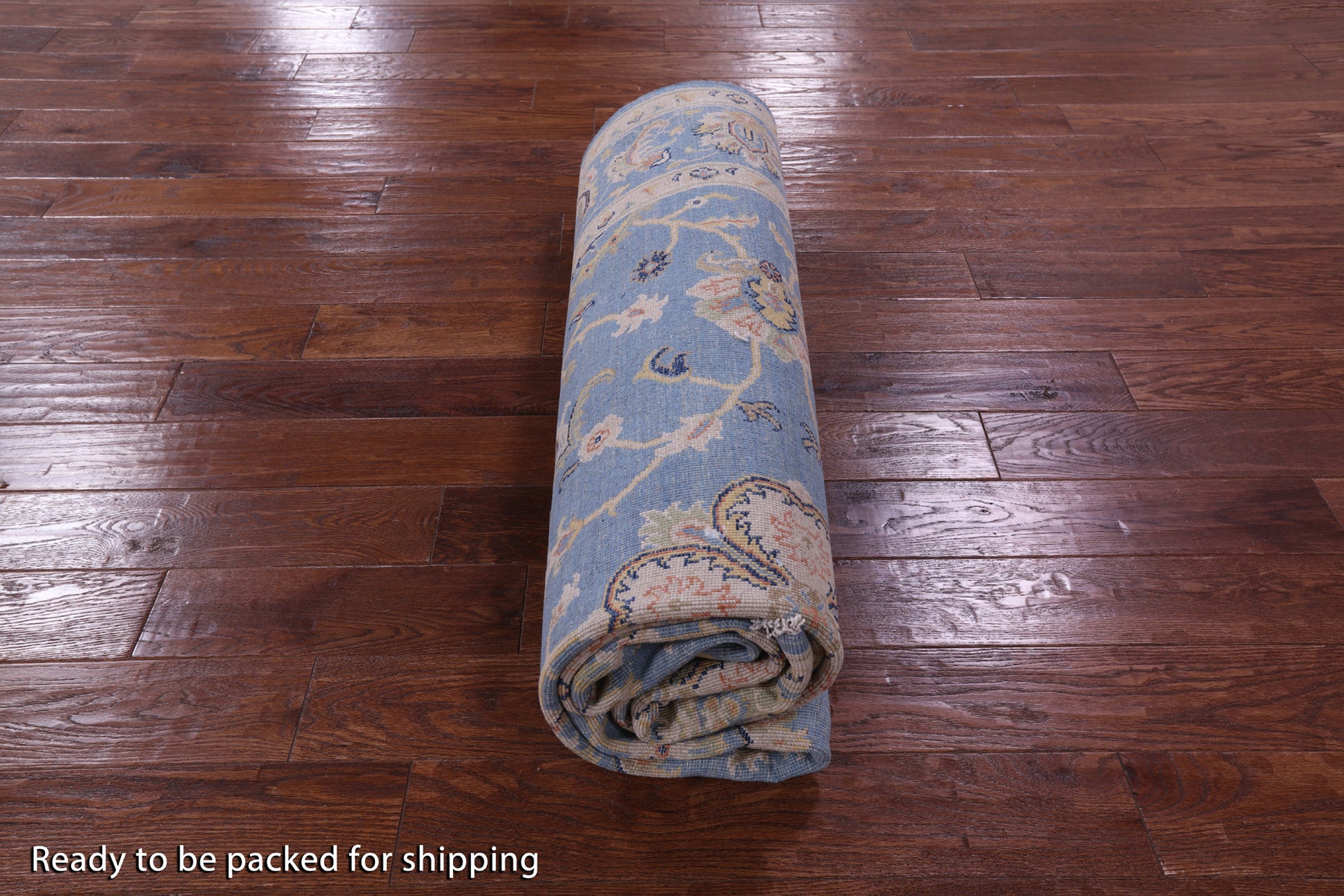 Blue Peshawar Hand Knotted Wool Rug - 6' 8" X 9' 8" - Golden Nile