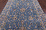 Blue Peshawar Hand Knotted Wool Rug - 6' 8" X 9' 8" - Golden Nile