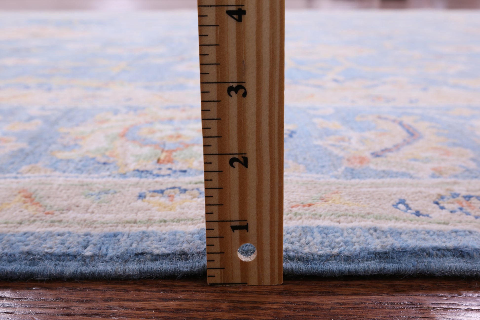 Blue Peshawar Hand Knotted Wool Rug - 6' 8" X 9' 8" - Golden Nile
