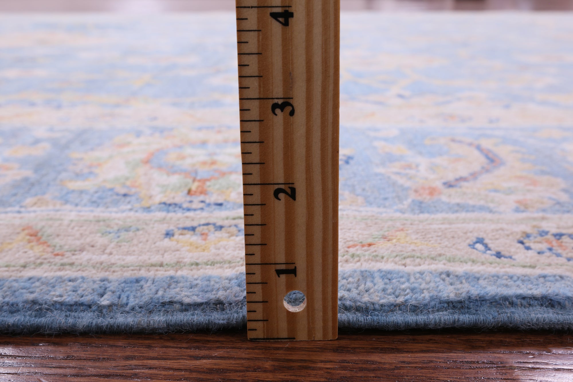 Blue Peshawar Hand Knotted Wool Rug - 6' 8" X 9' 8" - Golden Nile