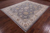 Grey Peshawar Handmade Wool Rug - 8' 1" X 9' 6" - Golden Nile