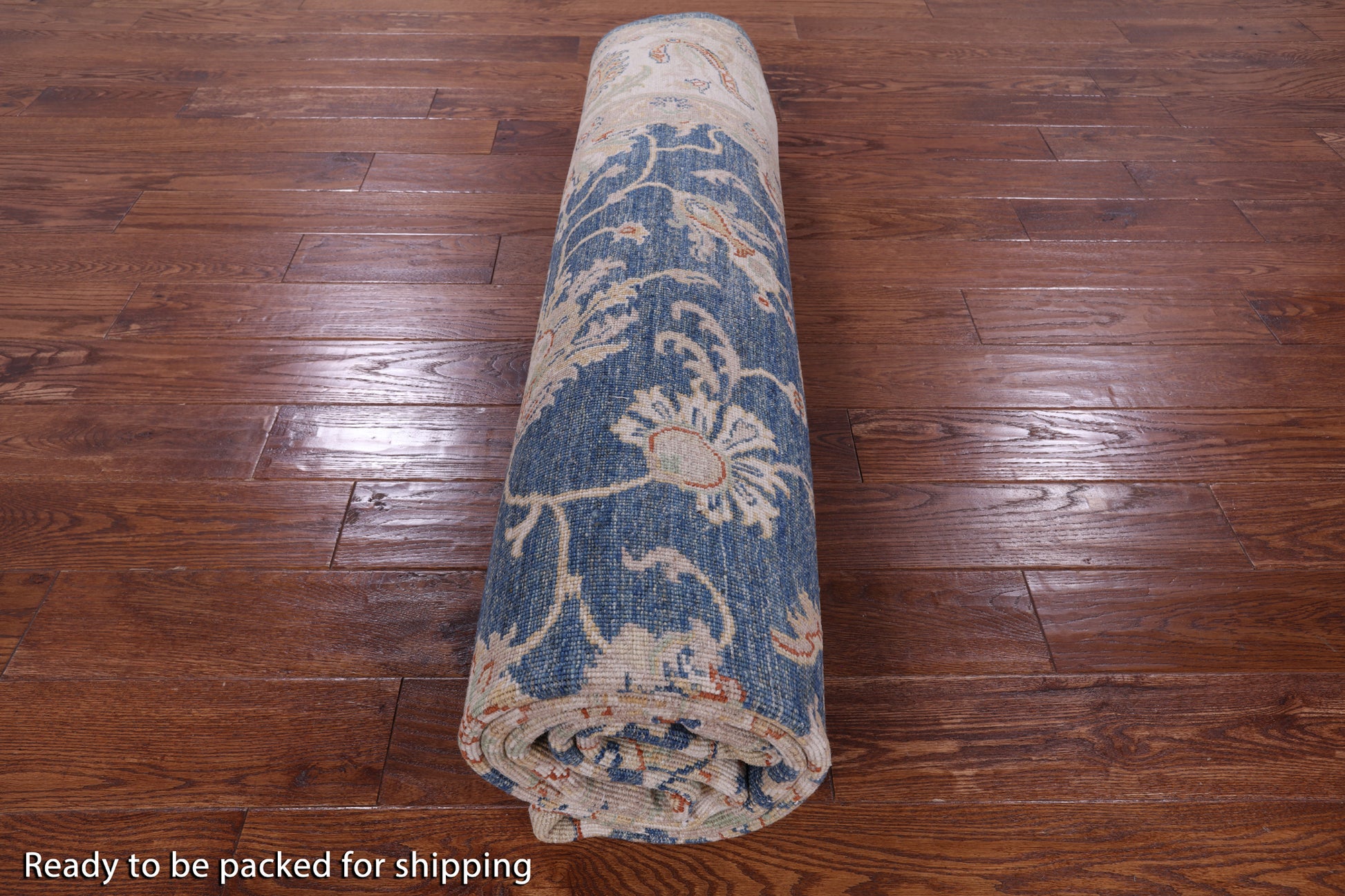 Blue Peshawar Handmade Wool Rug - 8' 2" X 10' 0" - Golden Nile