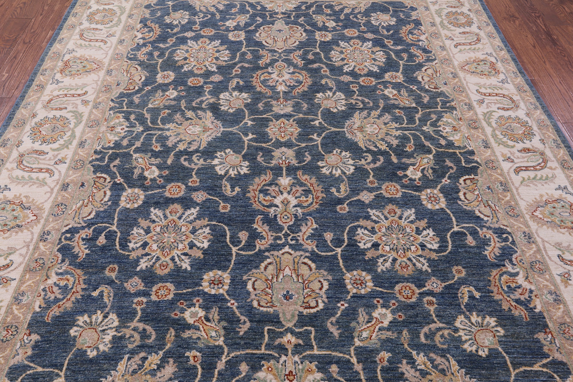 Blue Peshawar Handmade Wool Rug - 8' 2" X 10' 0" - Golden Nile