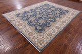 Blue Peshawar Handmade Wool Rug - 8' 2" X 10' 0" - Golden Nile