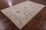 Ivory Peshawar Handmade Wool Rug - 6' 4" X 9' 8" - Golden Nile
