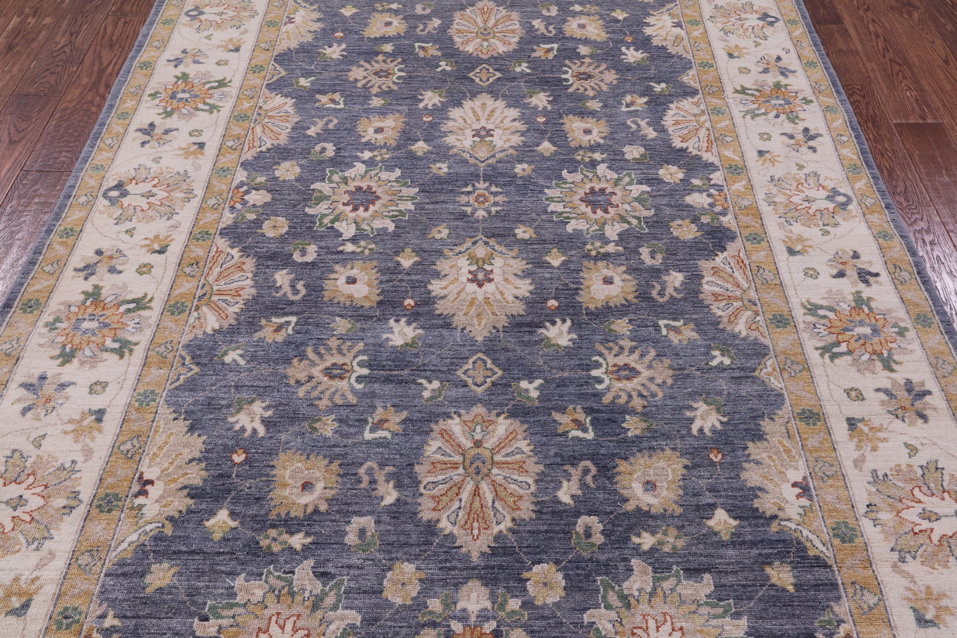 Grey Peshawar Handmade Wool Rug - 6' 4" X 9' 8" - Golden Nile