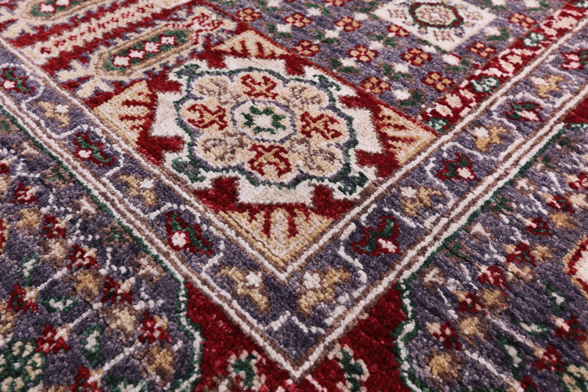 Geometric Persian Mamluk Hand Knotted Wool Rug - 5' 2" X 6' 6" - Golden Nile