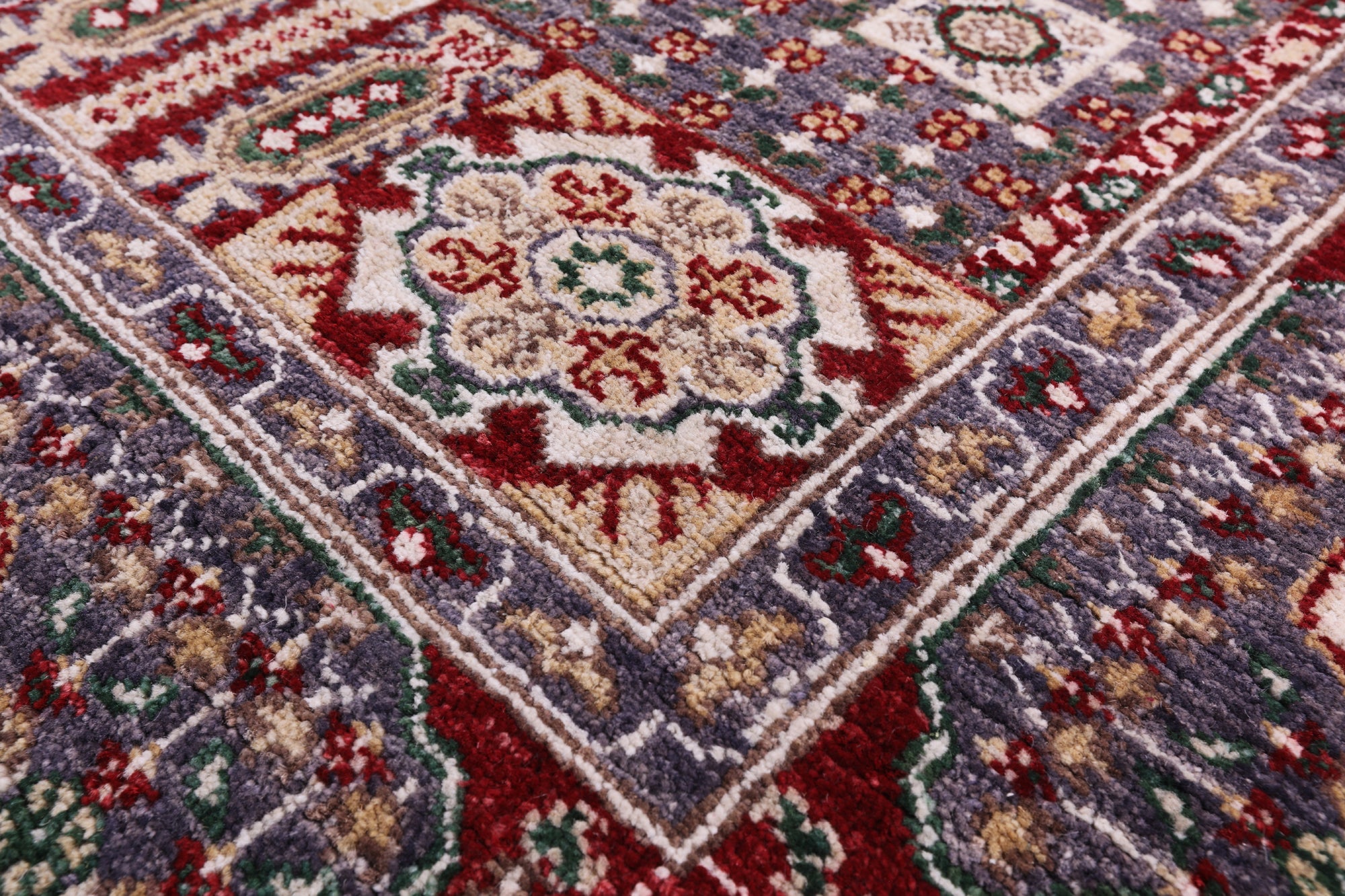 Geometric Persian Mamluk Hand Knotted Wool Rug - 5' 2" X 6' 6" - Golden Nile