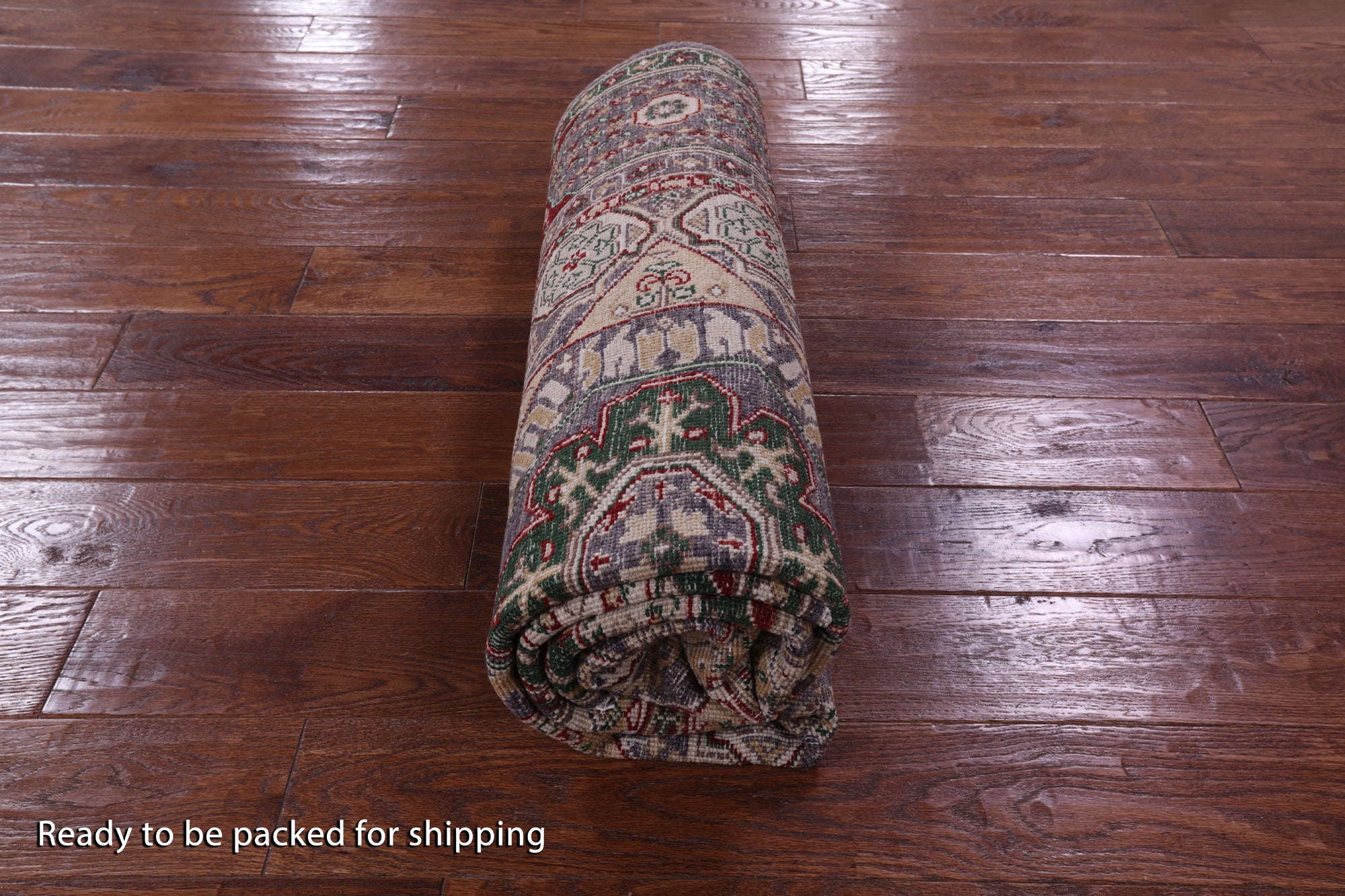 Geometric Persian Mamluk Hand Knotted Wool Rug - 5' 2" X 6' 6" - Golden Nile