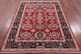 Red Persian Fine Serapi Hand Knotted Wool Rug - 5' 2" X 6' 7" - Golden Nile