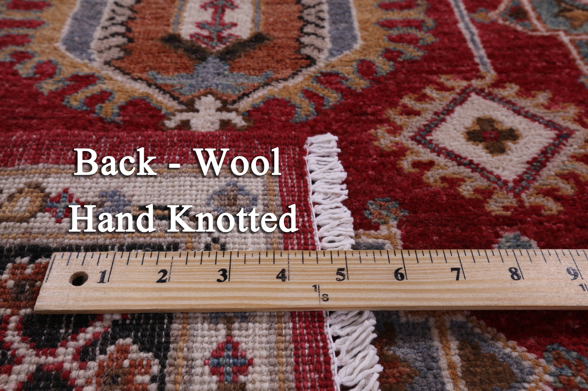 Red Persian Fine Serapi Hand Knotted Wool Rug - 5' 2" X 6' 7" - Golden Nile