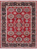Red Persian Fine Serapi Hand Knotted Wool Rug - 5' 2" X 6' 7" - Golden Nile