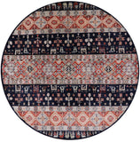 Round Tribal Persian Gabbeh Hand Knotted Wool Rug - 6' 7" X 6' 7" - Golden Nile