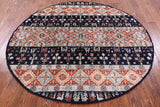 Round Tribal Persian Gabbeh Hand Knotted Wool Rug - 6' 7" X 6' 7" - Golden Nile