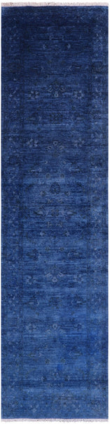 Full Pile Overdyed Handmade Wool Runner Rug - 2' 7" X 9' 8" - Golden Nile