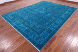 Full Pile Overdyed Hand Knotted Wool Rug - 9' 0" X 12' 0" - Golden Nile