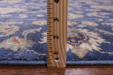 Blue Peshawar Hand Knotted Wool Rug - 8' 1" X 9' 8" - Golden Nile