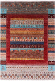 Tribal Persian Gabbeh Hand Knotted Wool Rug - 6' 8" X 9' 8" - Golden Nile