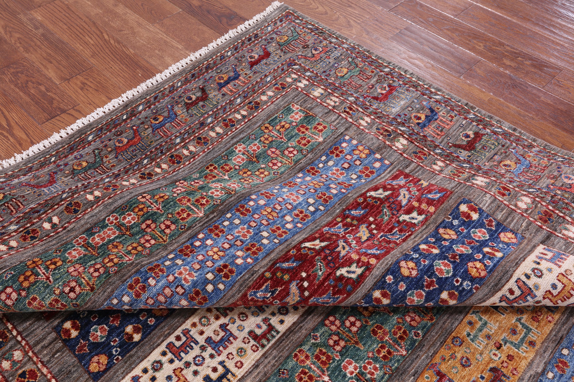 Persian Gabbeh Hand Knotted Wool Rug - 6' 11" X 9' 9" - Golden Nile