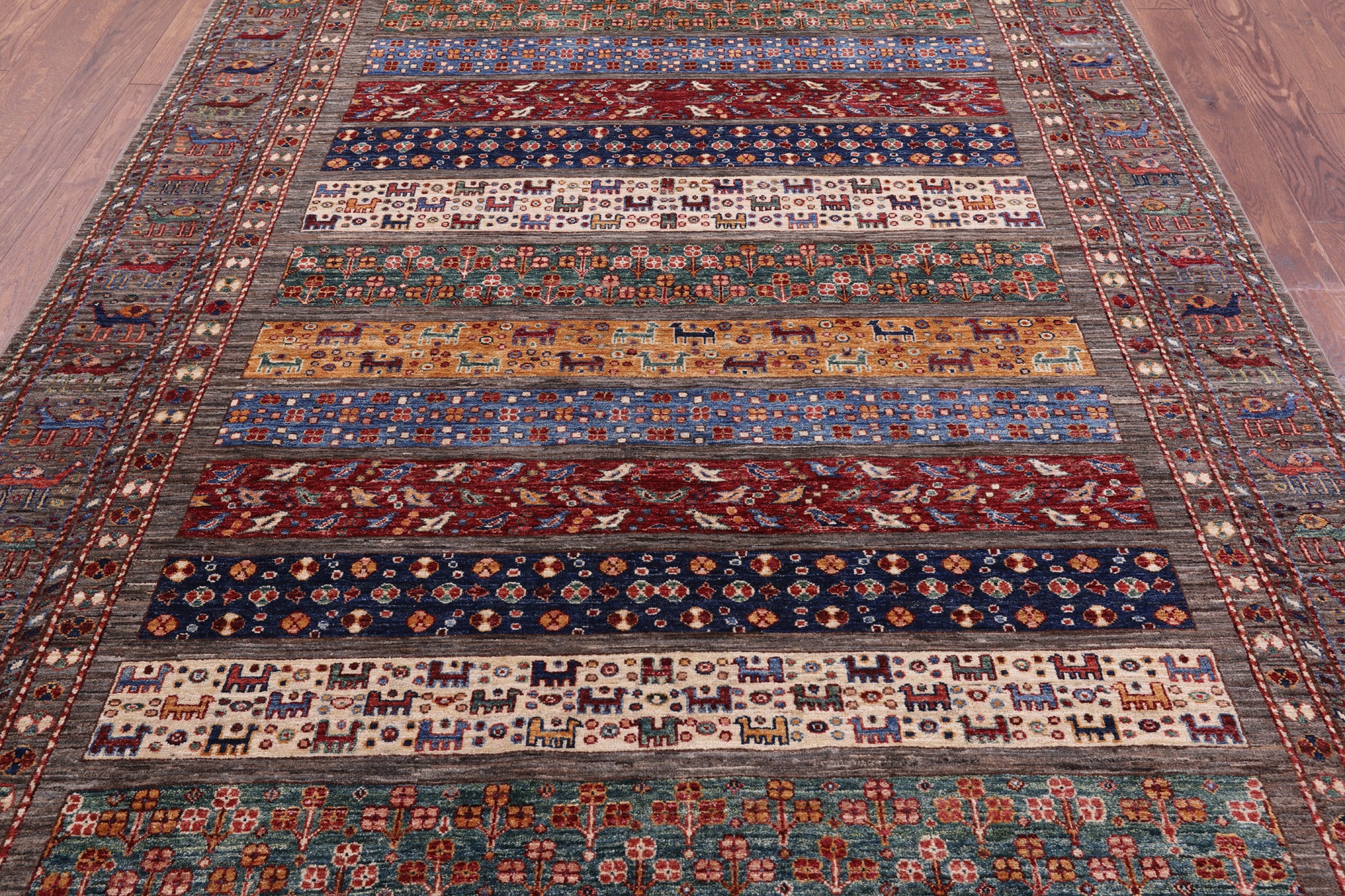 Persian Gabbeh Hand Knotted Wool Rug - 6' 11" X 9' 9" - Golden Nile