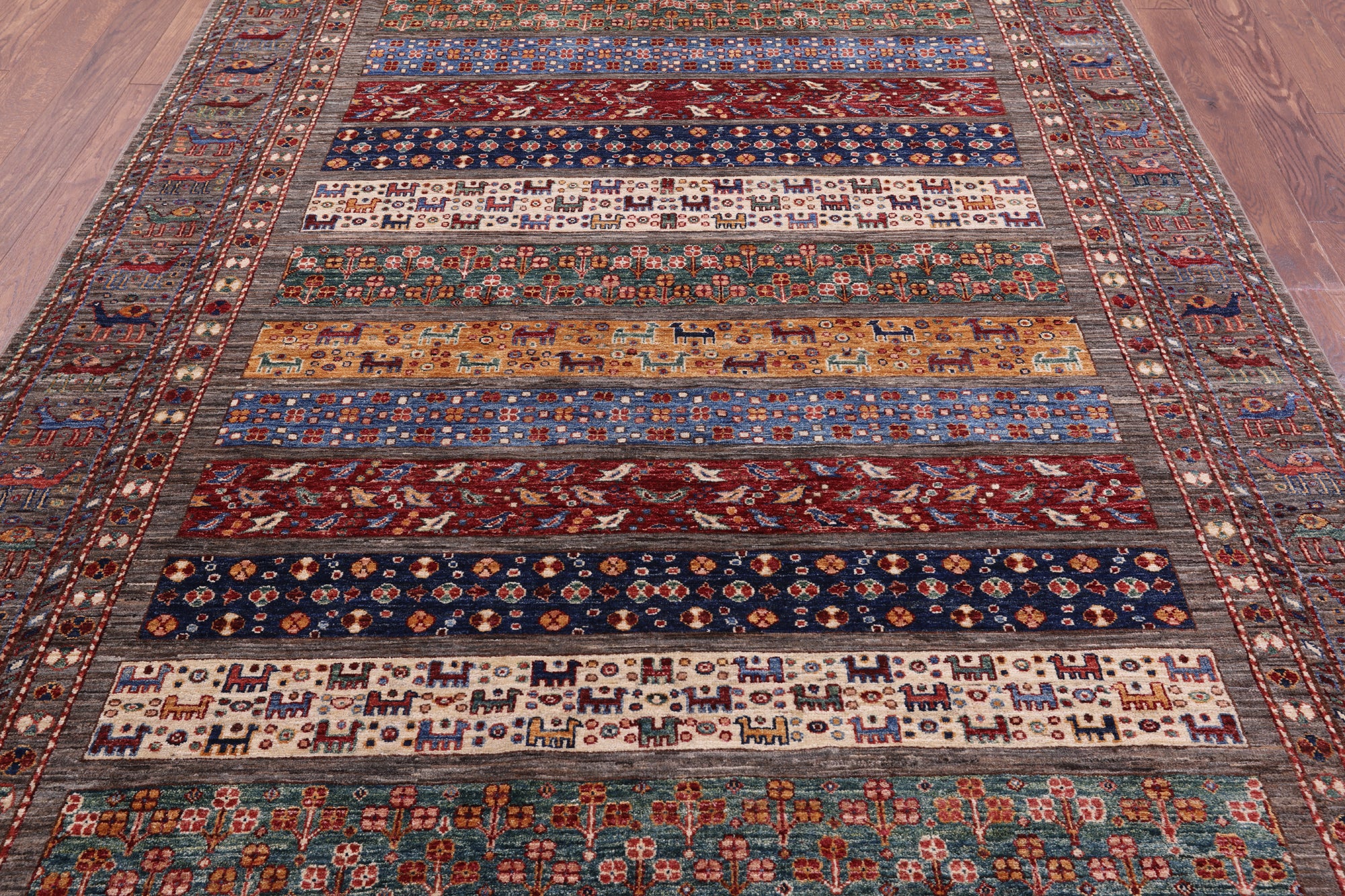 Persian Gabbeh Hand Knotted Wool Rug - 6' 11" X 9' 9" - Golden Nile