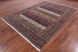 Persian Gabbeh Hand Knotted Wool Rug - 6' 11" X 9' 9" - Golden Nile
