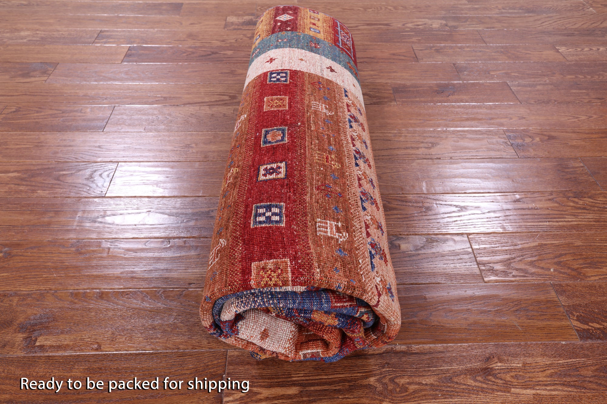 Tribal Persian Gabbeh Hand Knotted Wool Rug - 6' 7" X 9' 7" - Golden Nile